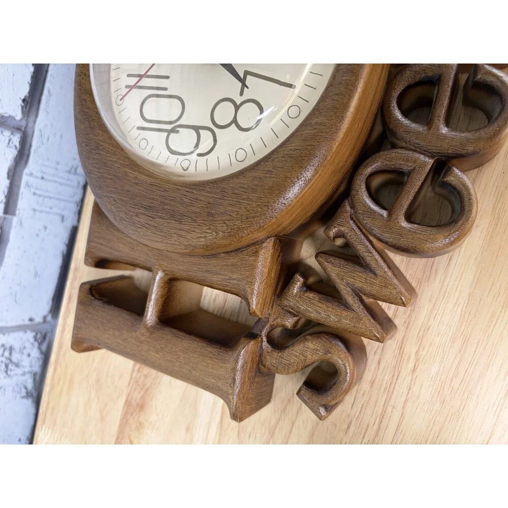 Home Sweet Home Wall Clock Burwood Vintage Working Mint